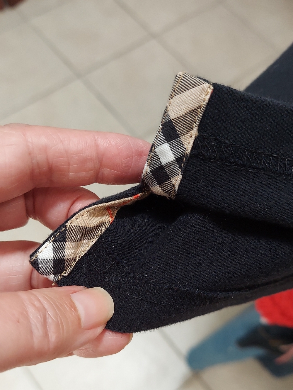 Burberry Golf Polo Shirt, Size XL, Black, Short Sleeves, Front Pocket - Picture 8 of 10